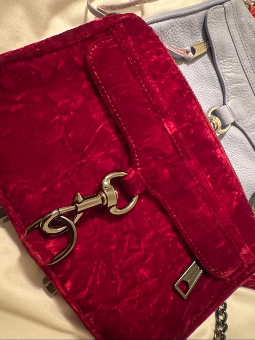 Rebecca Minkoff Velvet Mini MAC Crossbody - Red & Light Blue - Picture 2 of 5